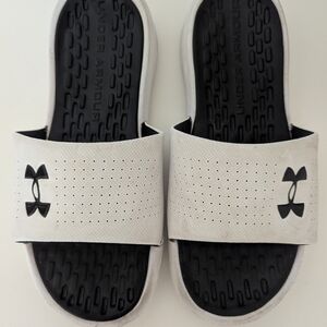 Under Armour Black and White Slide Sandals Men's Size 7